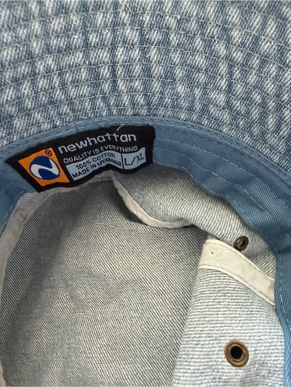 Newhattan Light Blue Denim Bucket Hat